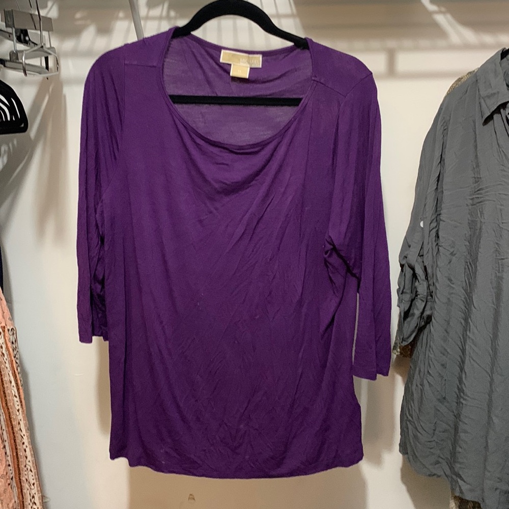 Purple plain top Michael kors top fall vibes top